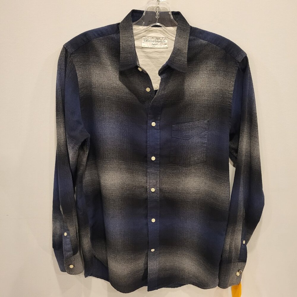 Officine Generale Plaid Button Down Long Sleeve Shirt Size Small Flannel